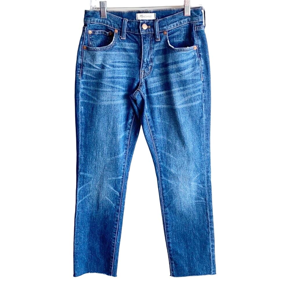 Madewell The Slim Boyjean Jean raw hem mid rise 24